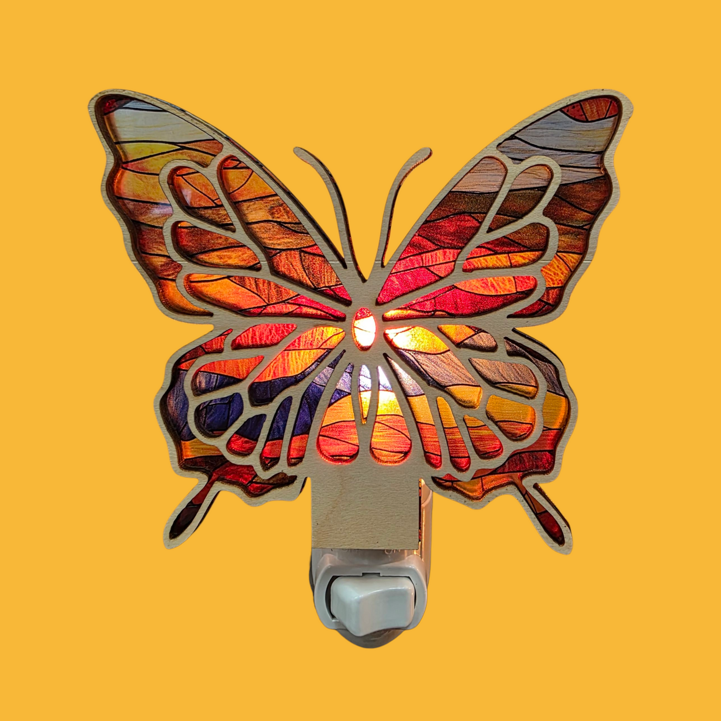 Butterfly Wood LED Night Light – Unique Butterfly Lover Gift