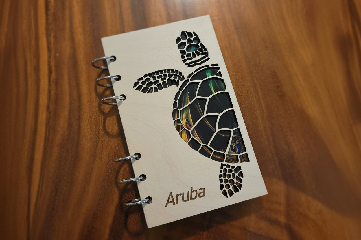 Turtle A6 Refillable Wood Notebook Journal - (Wholesale)