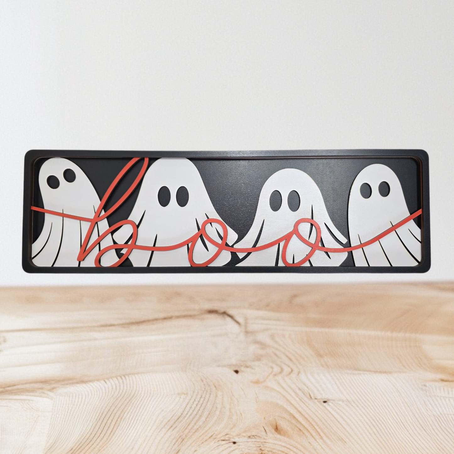 Halloween "Boo" Shelf Sitter – Multi-Layer Decorative Sign