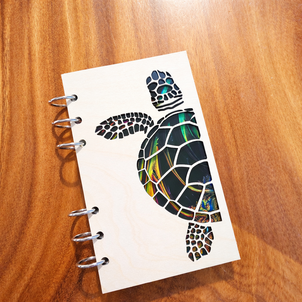 Turtle With Notebook Wood Turtle Refillable Notebook Journal - A6 Refillable Notebook – Gulf ...