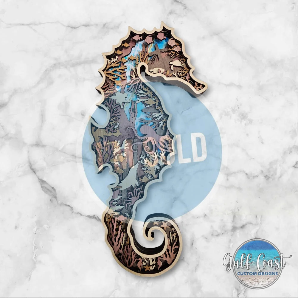 Seahorse Multi-layer Wood Home Art & Decor