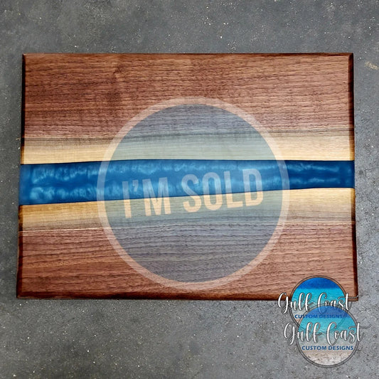 Walnut and Umi Blue Cutting Charcuterie Board cutting boards