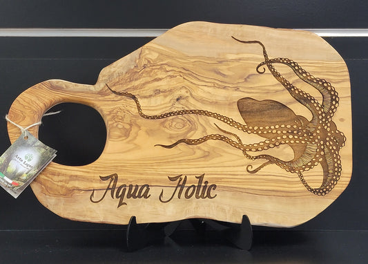 Octopus Kraken Olive Wood Charcuterie Board